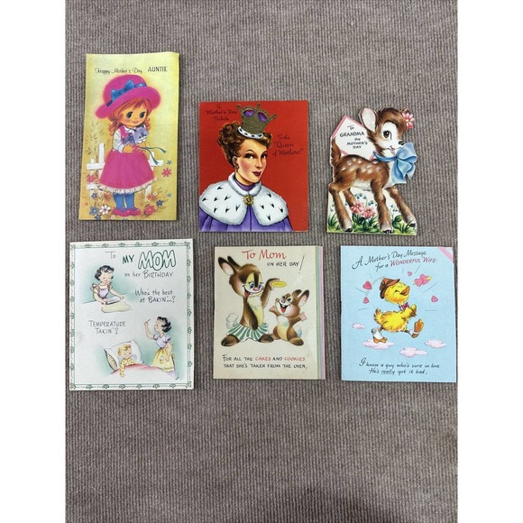Vintage Antique Mothers Day Cards‎ Hallmark Munson Unused - Picture 1 of 10